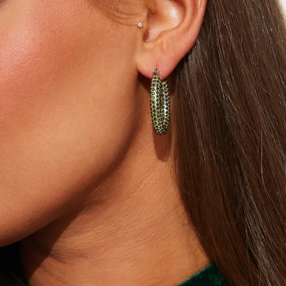 * Fashion Nova Women's Merry And Bright 3 Pack Earrings Set - Green/Red - Picture 2 of 8